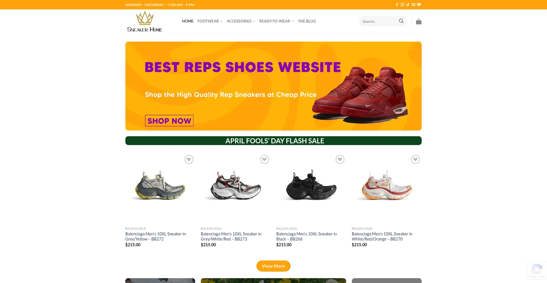Website screenshot of Sneakerhomie.org