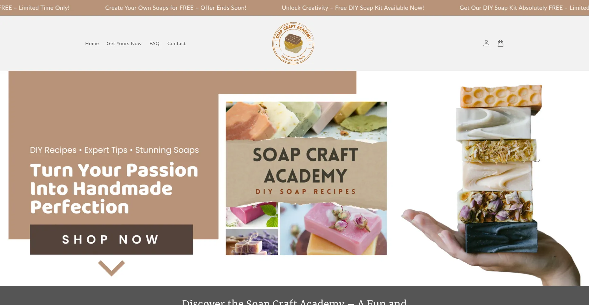 Website screenshot of Soapcraftacademy.com