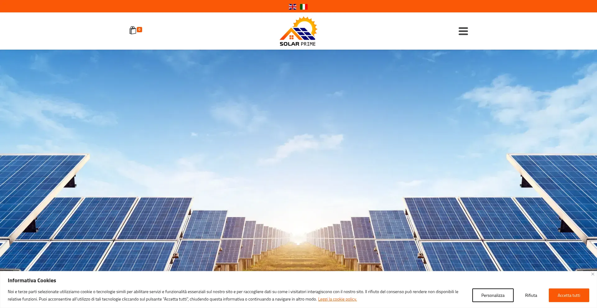 Website screenshot of Solarprime.it