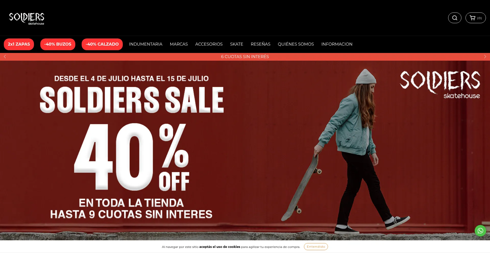 Website screenshot of Soldiers.com.ar