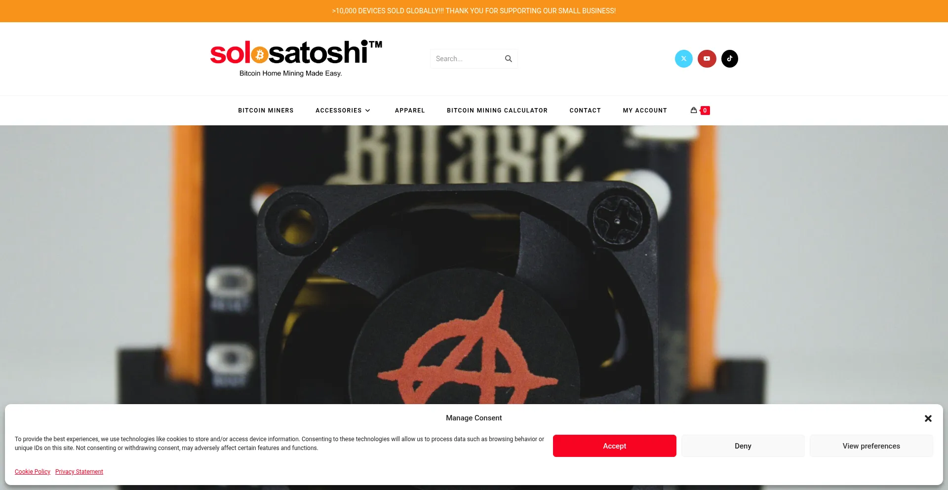 Website screenshot of Solosatoshi.com