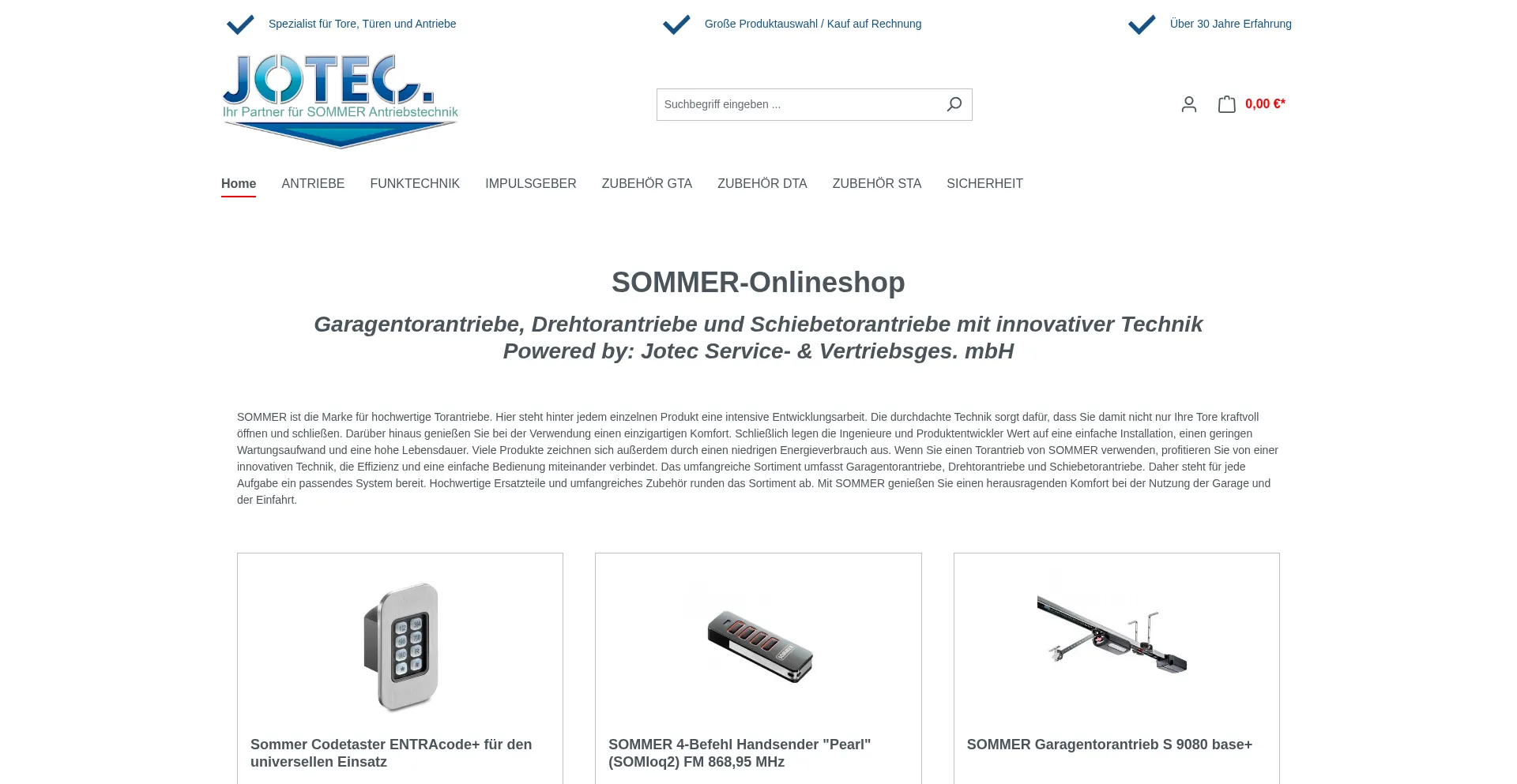 Sommer-onlineshop.de Screenshot