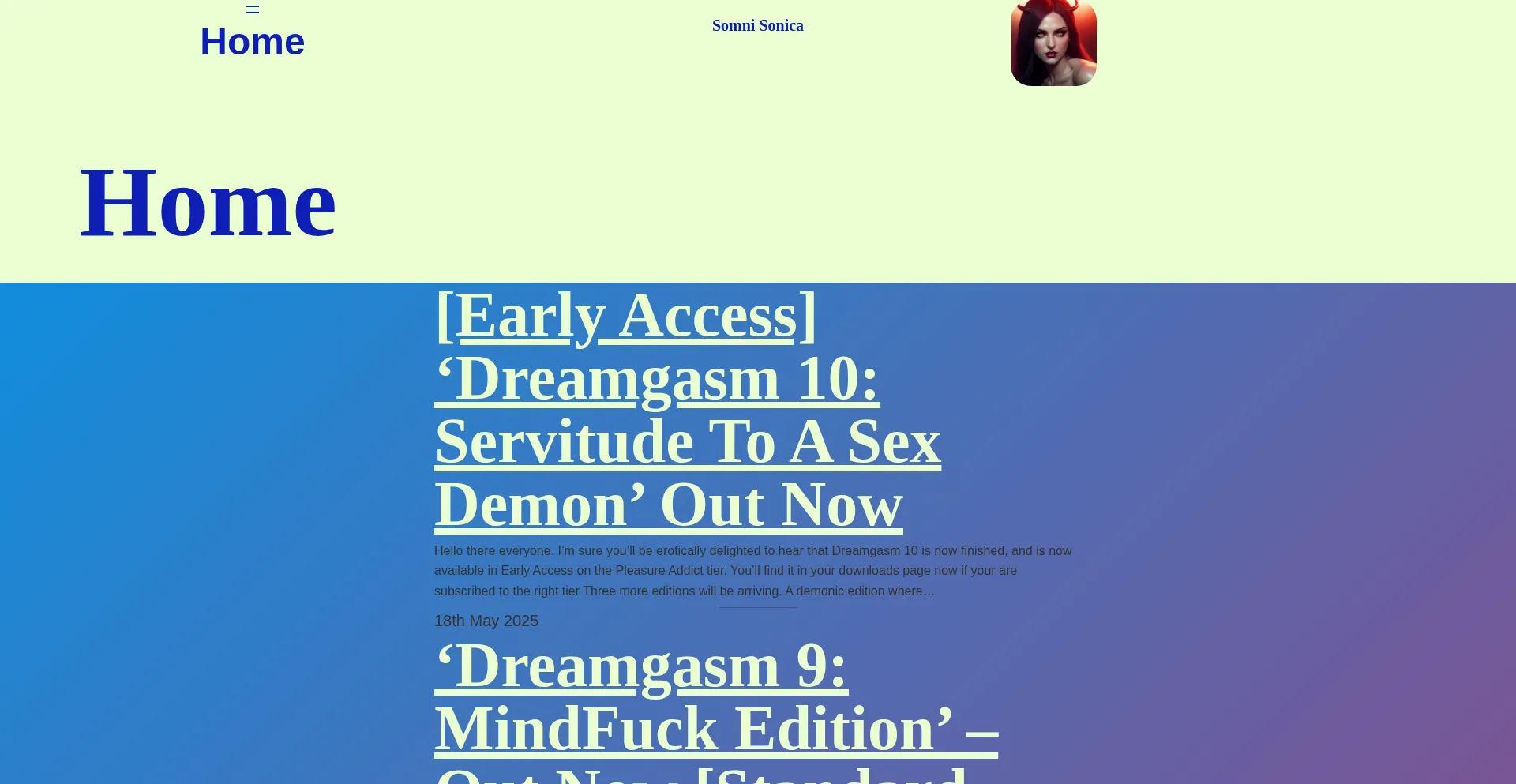 Website screenshot of Somnisonica.com