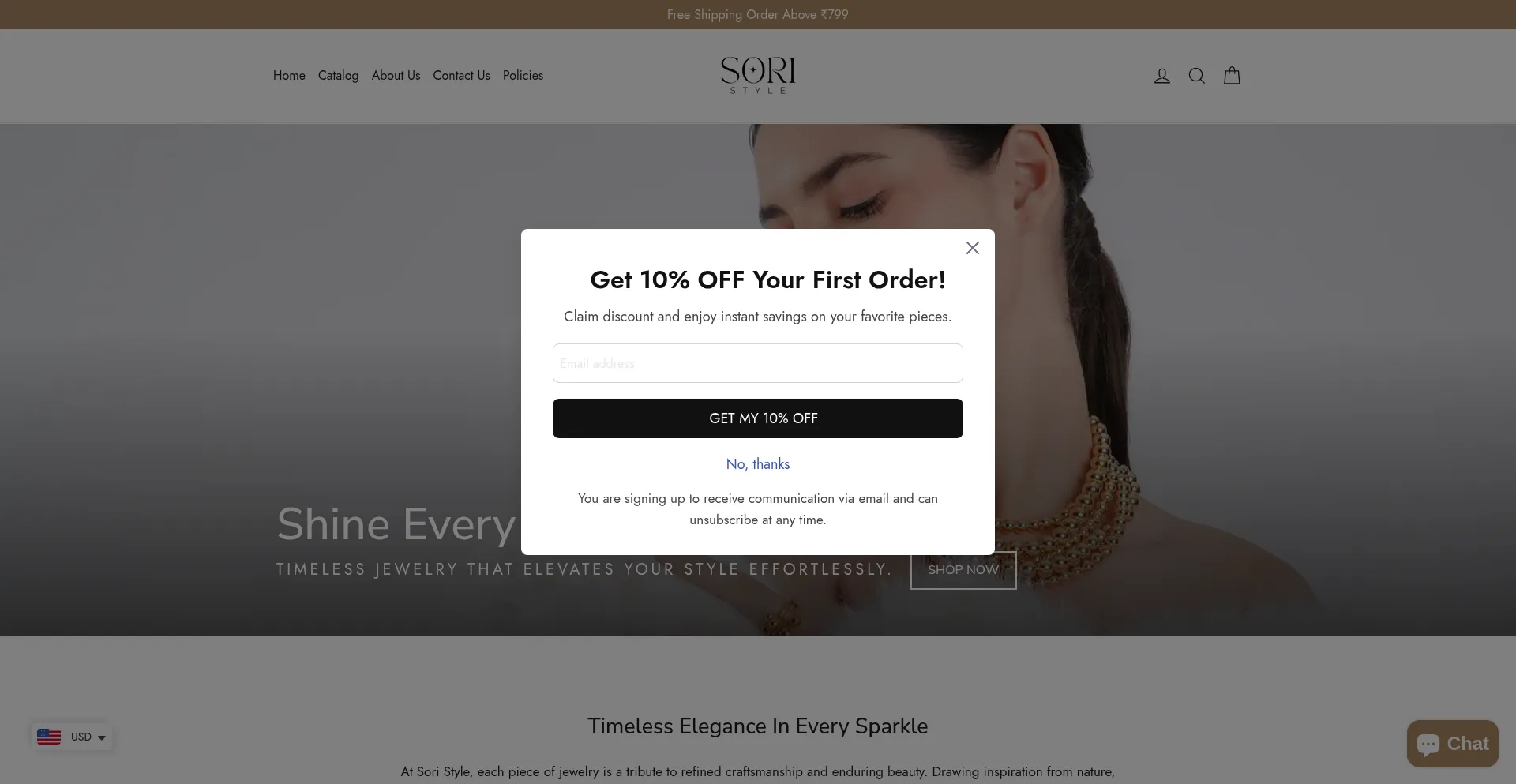 Website screenshot of Soristyle.com
