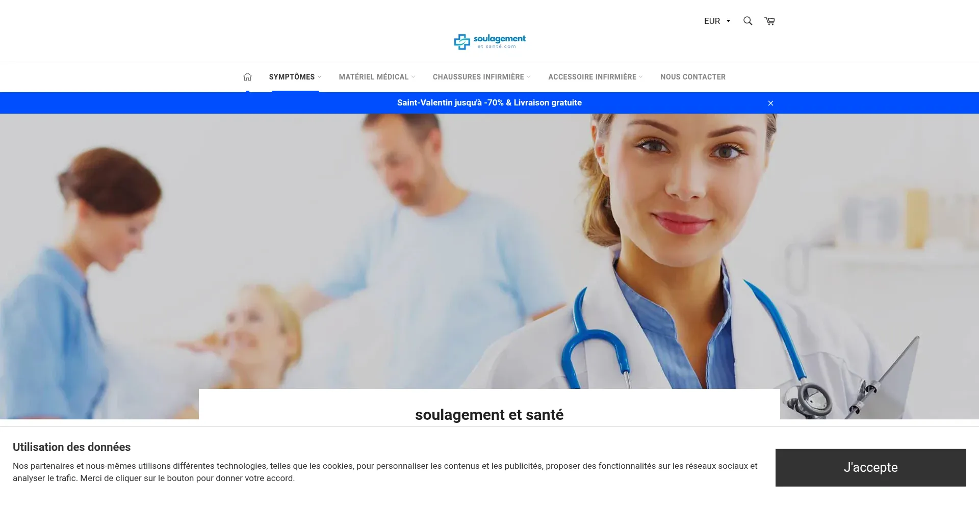 Website screenshot of Soulagement-et-sante.com