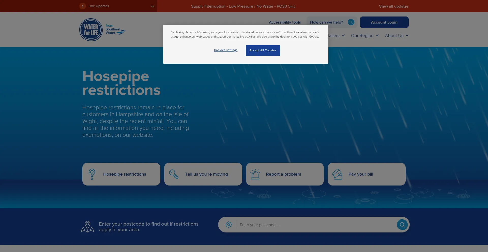 Southernwater.co.uk Screenshot