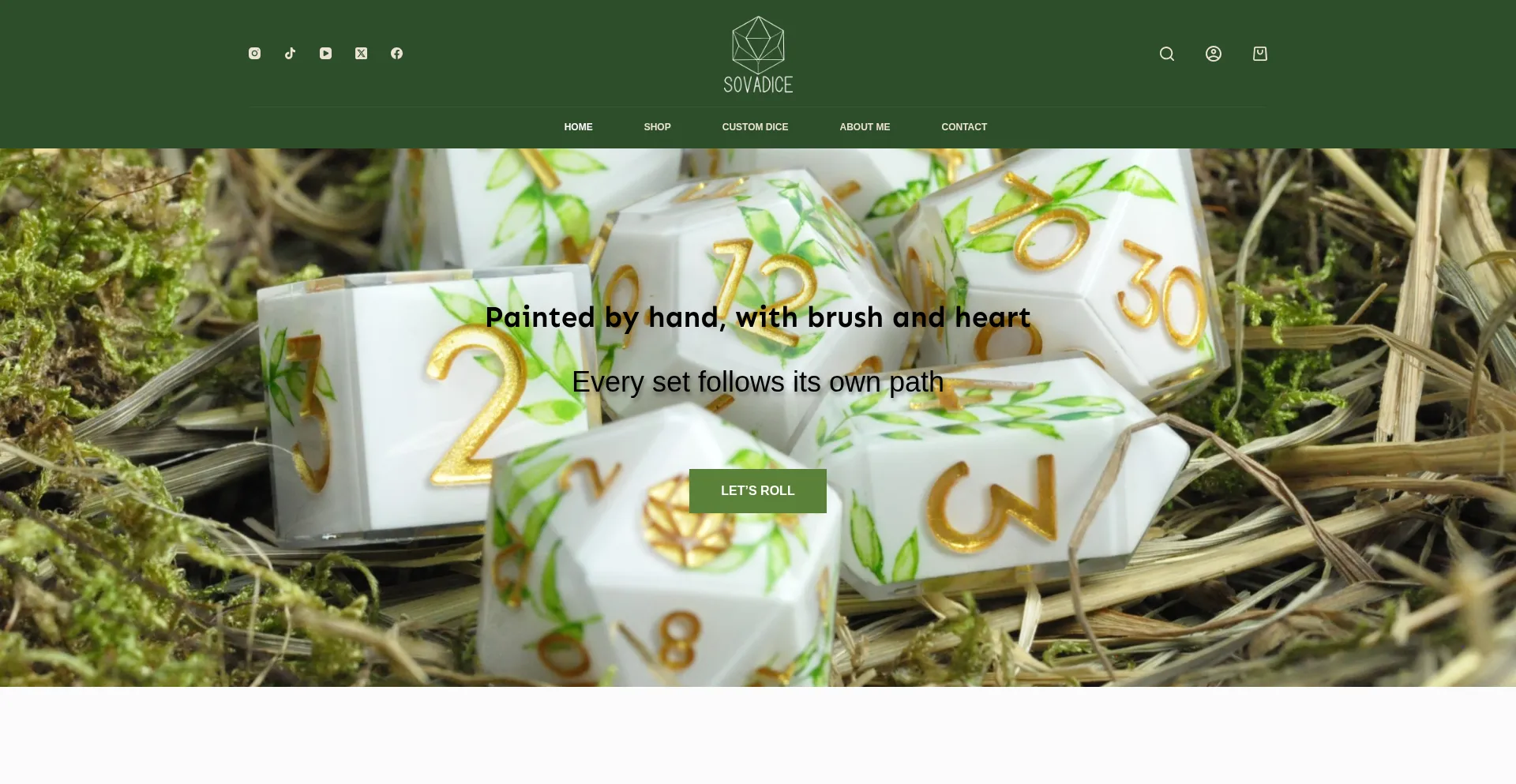 Website screenshot of Sovadice.com