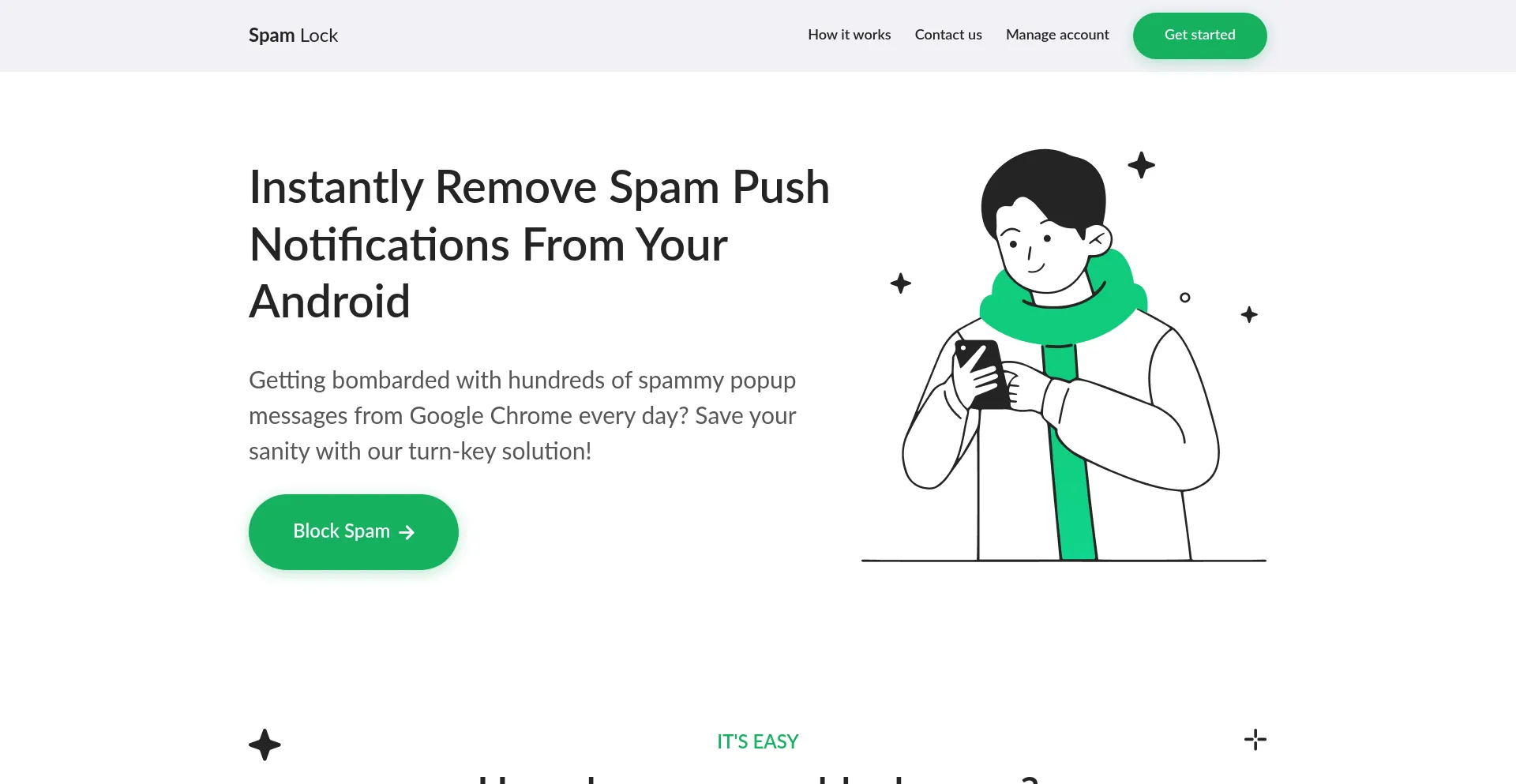 Website screenshot of Spam-lock.com