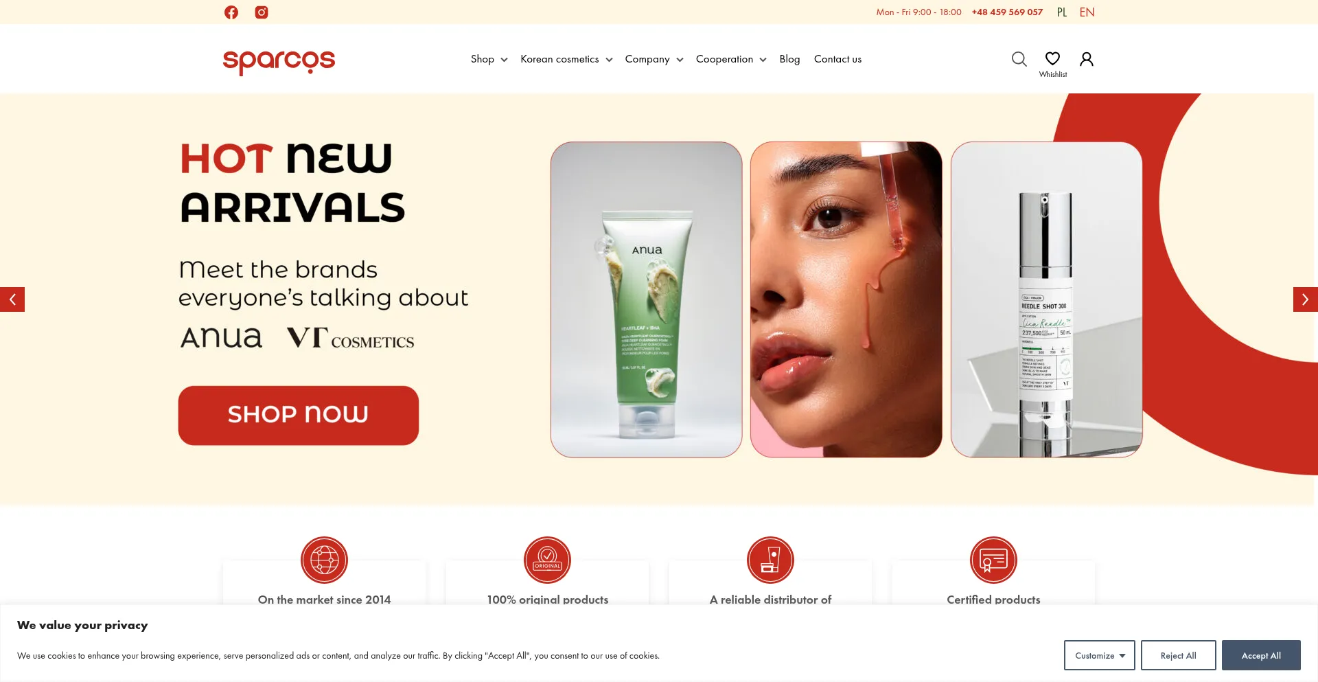 Website screenshot of Sparcos.eu