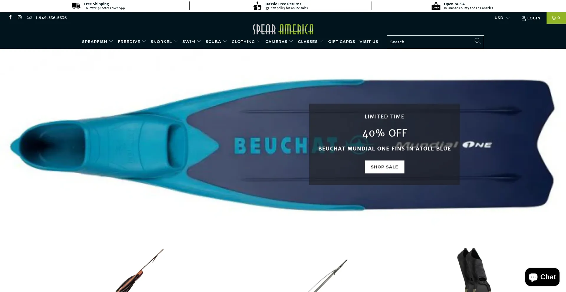 Website screenshot of Spearamerica.com