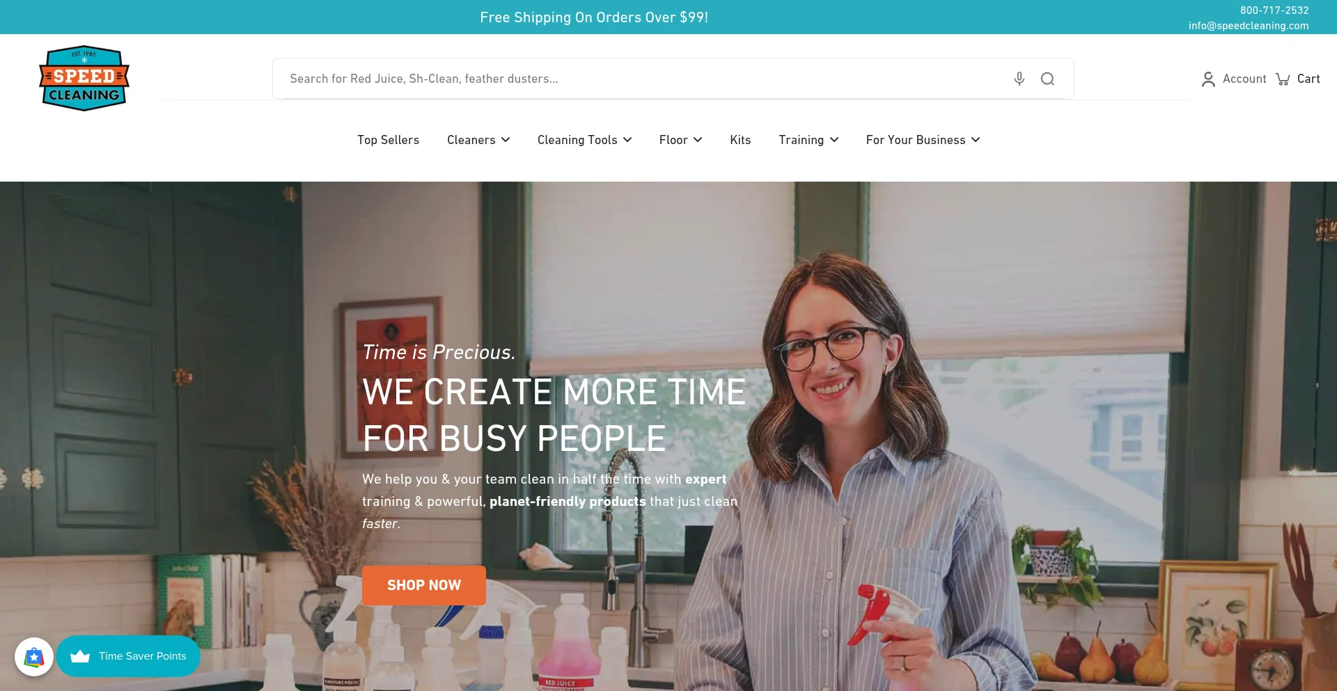 Website screenshot of Speedcleaning.com