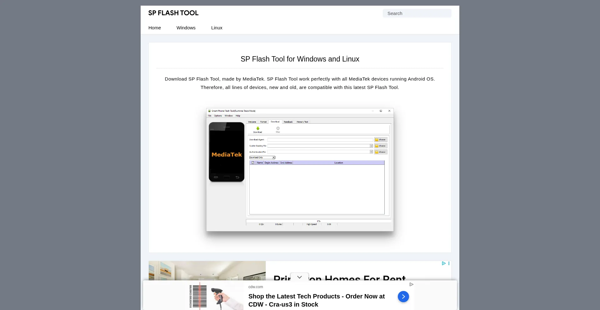 Spflashtools.com Screenshot