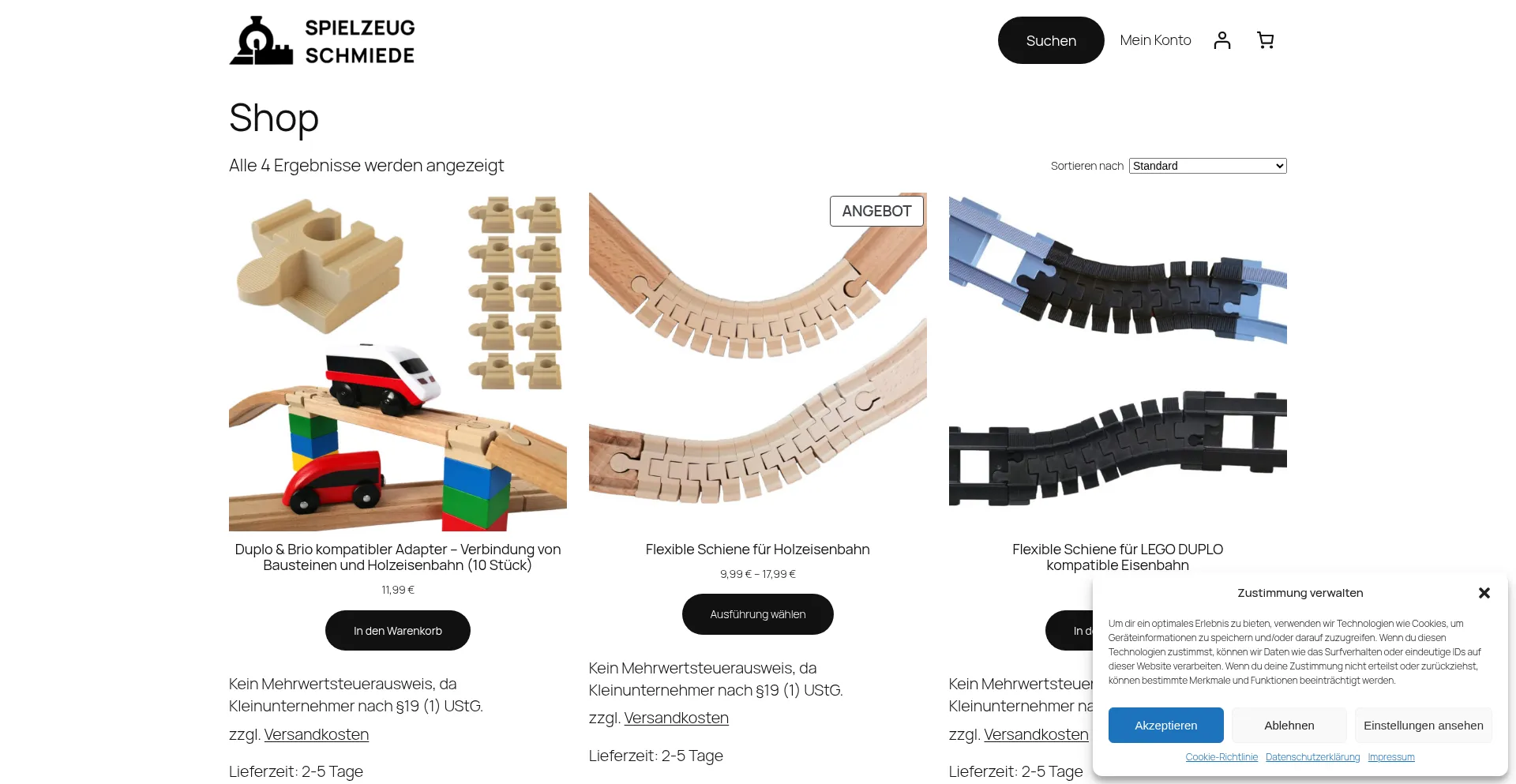 Website screenshot of Spielzeug-schmiede.de