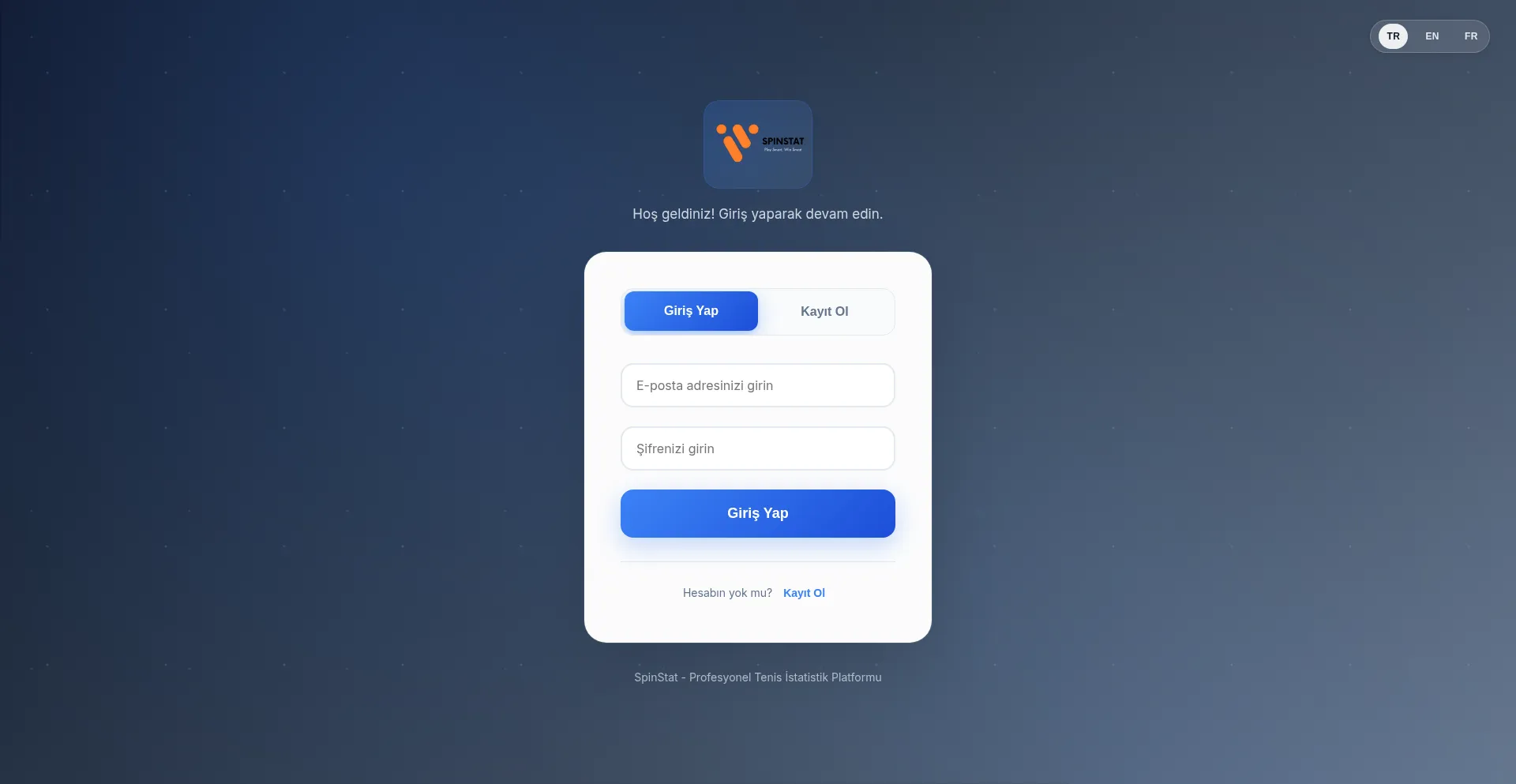Website screenshot of Spinstat.net
