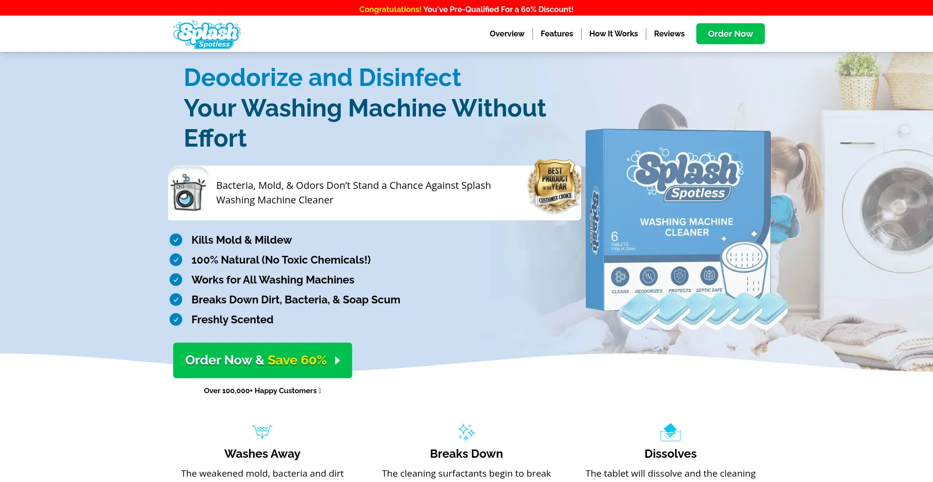 Splashspotlesscleaner.com Screenshot