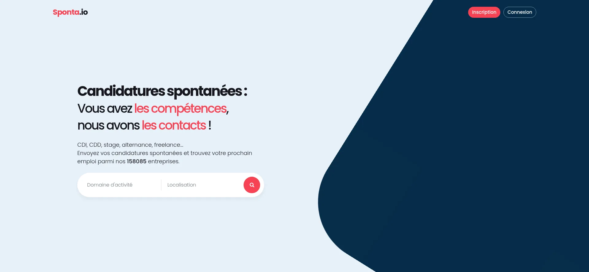 Website screenshot of Sponta.io