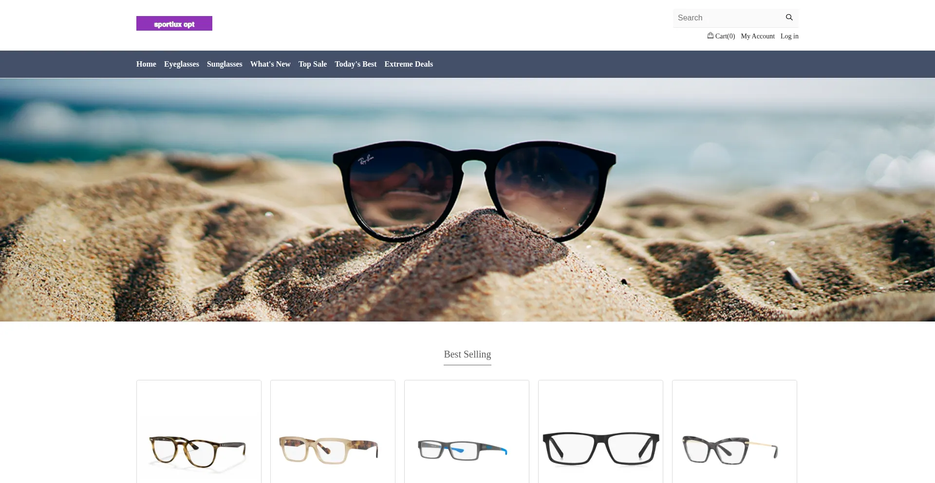 Website screenshot of Sportluxoptics.us