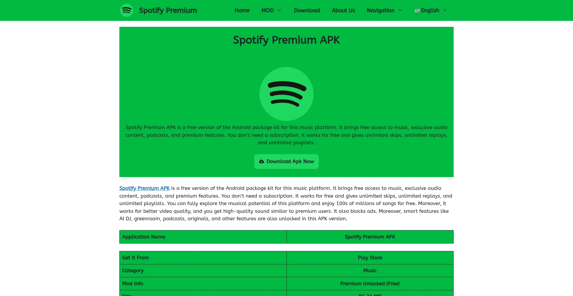 Website screenshot of Spotify.net.co