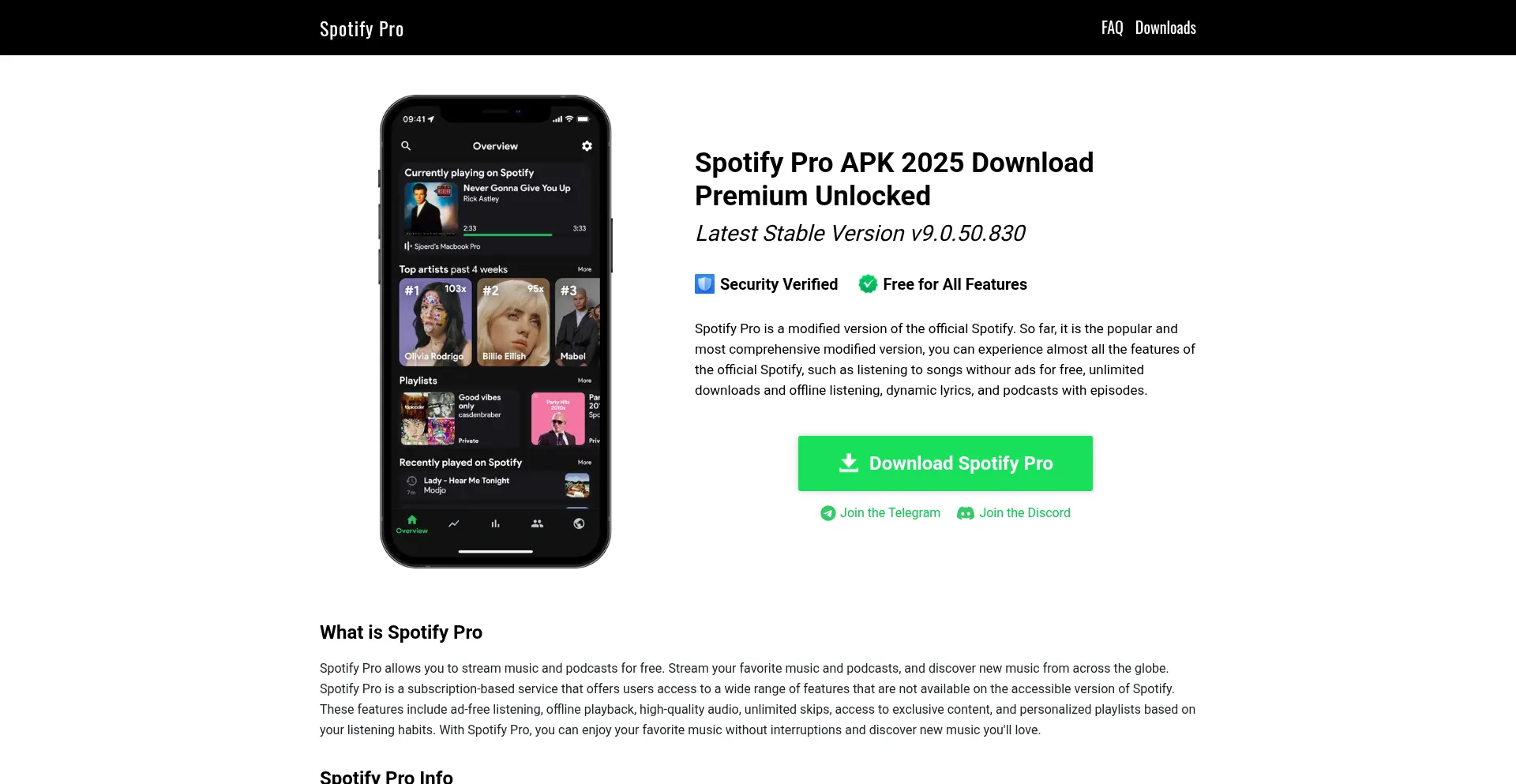 Website screenshot of Spotipro.top