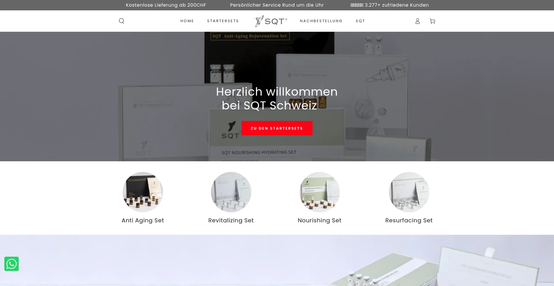 Website screenshot of Sqt-biomicroneedling.ch