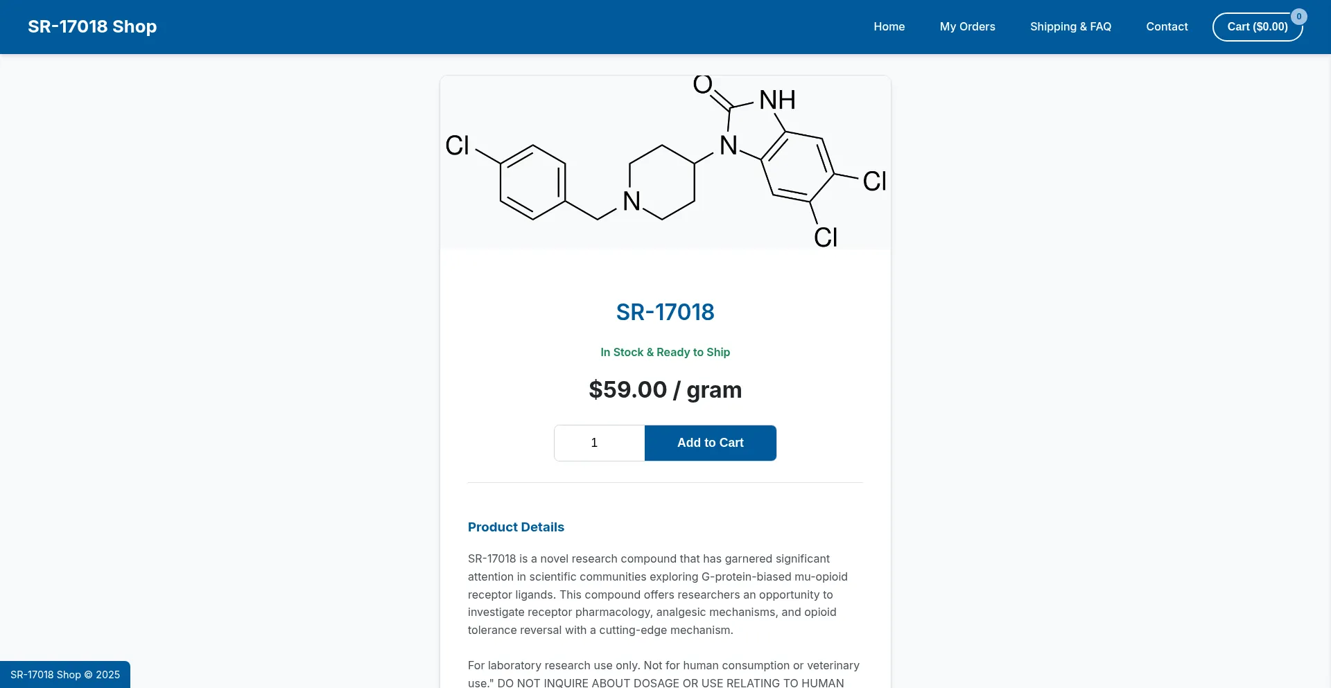 Website screenshot of Sr17018.com