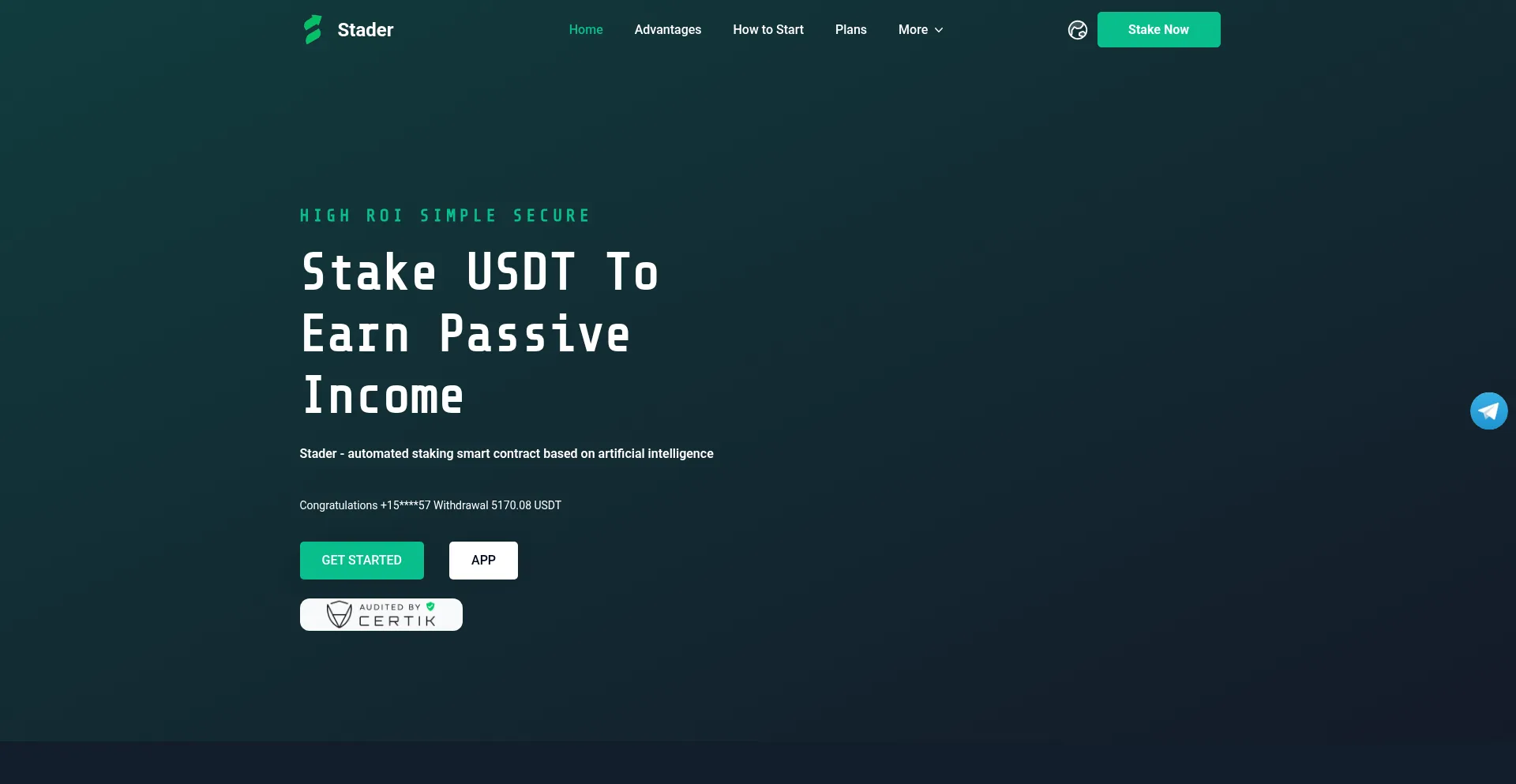 Website screenshot of Staderlabs.cc
