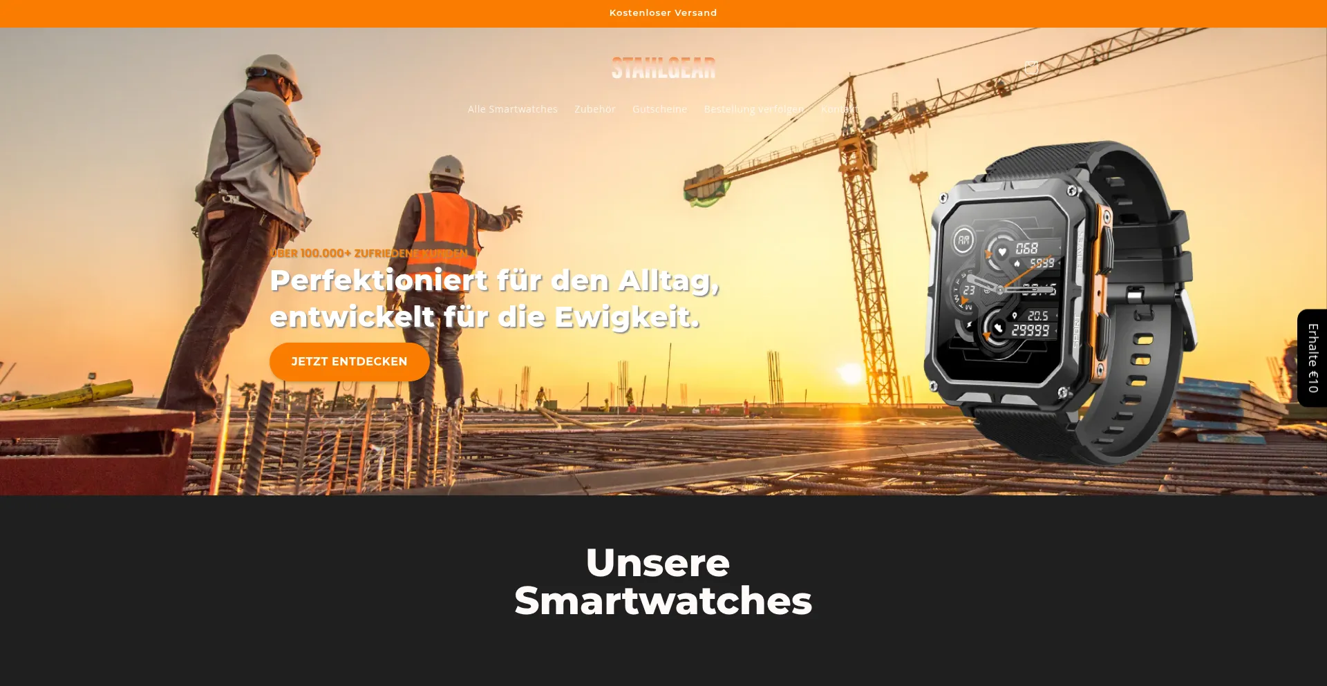 Website screenshot of Stahlgear.de