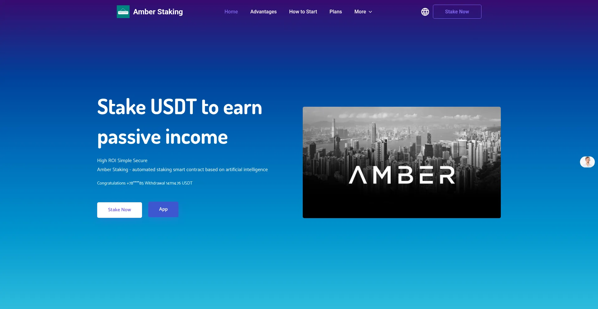 Website screenshot of Staking66.cc