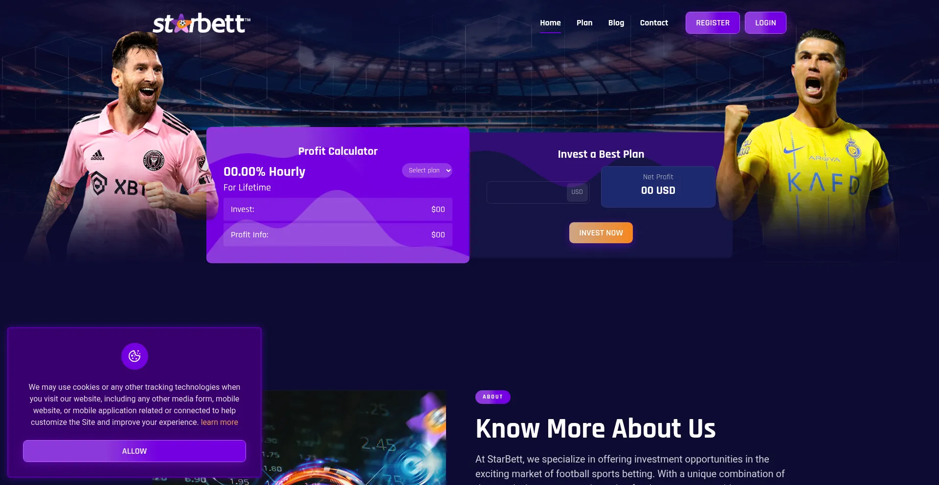 Website screenshot of Starbett.net