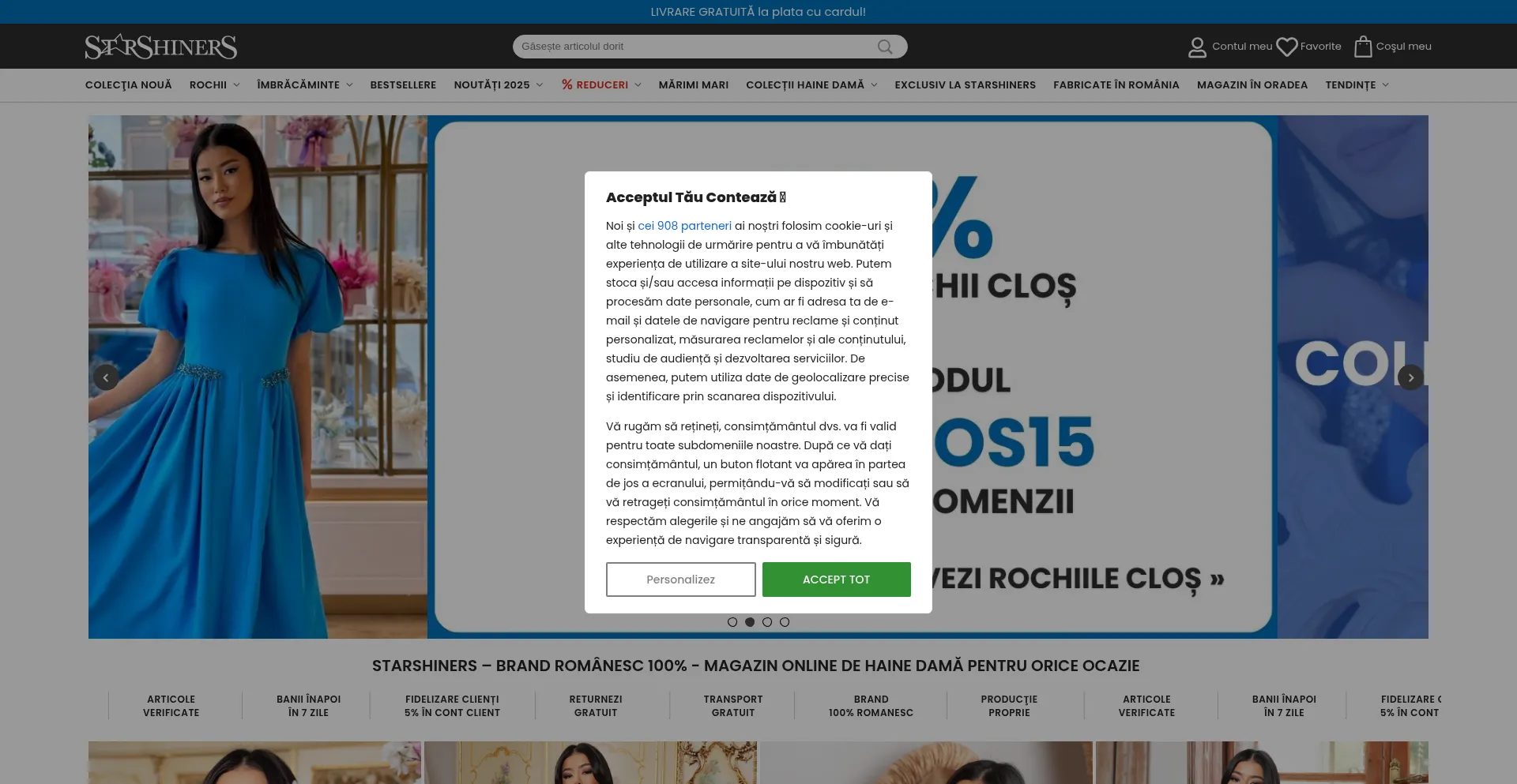 Website screenshot of Starshiners.ro