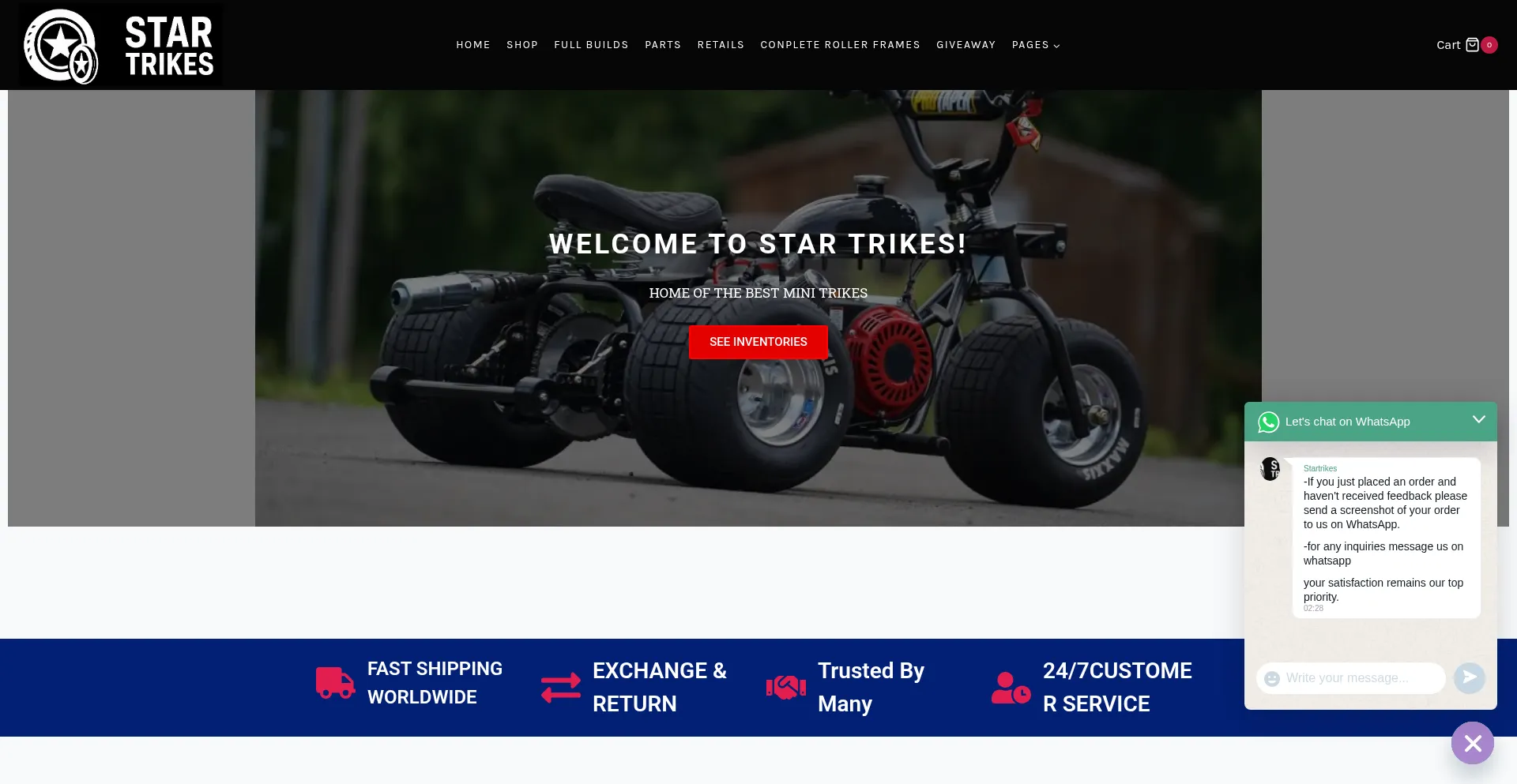 Website screenshot of Startrikes.net