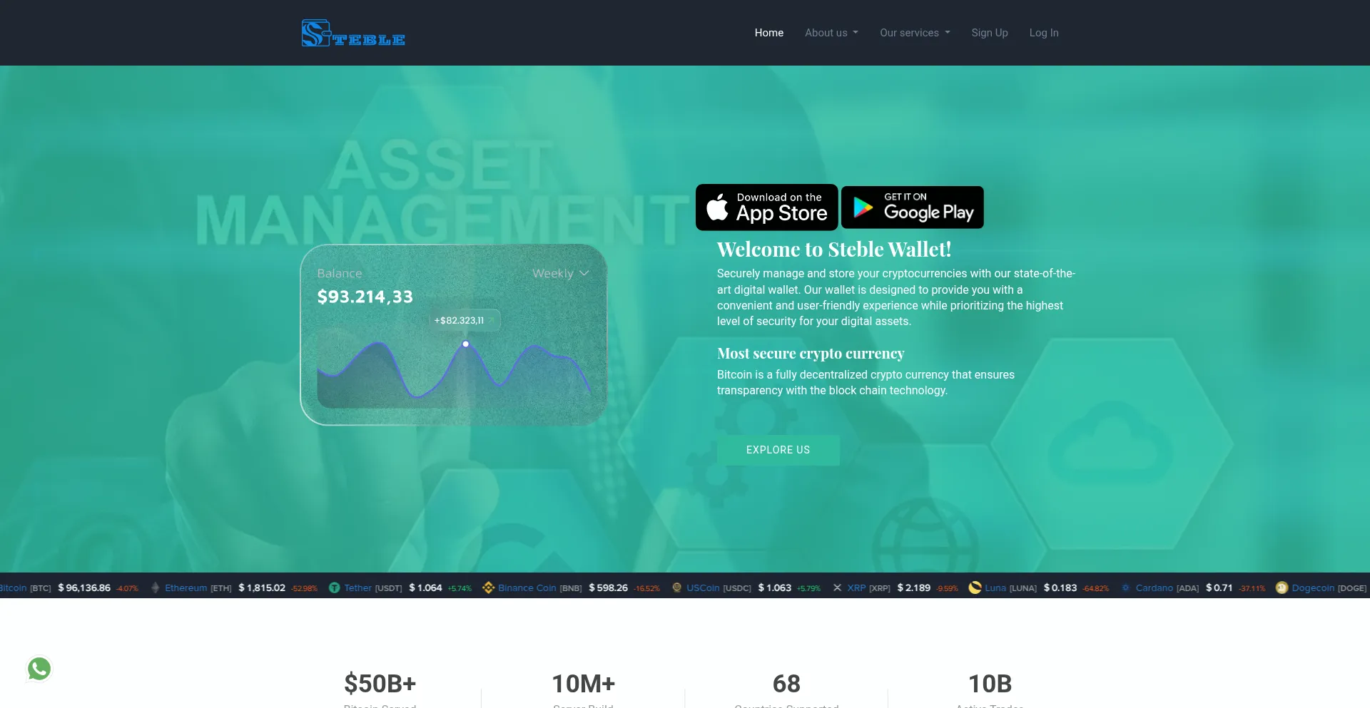 Website screenshot of Steble.com