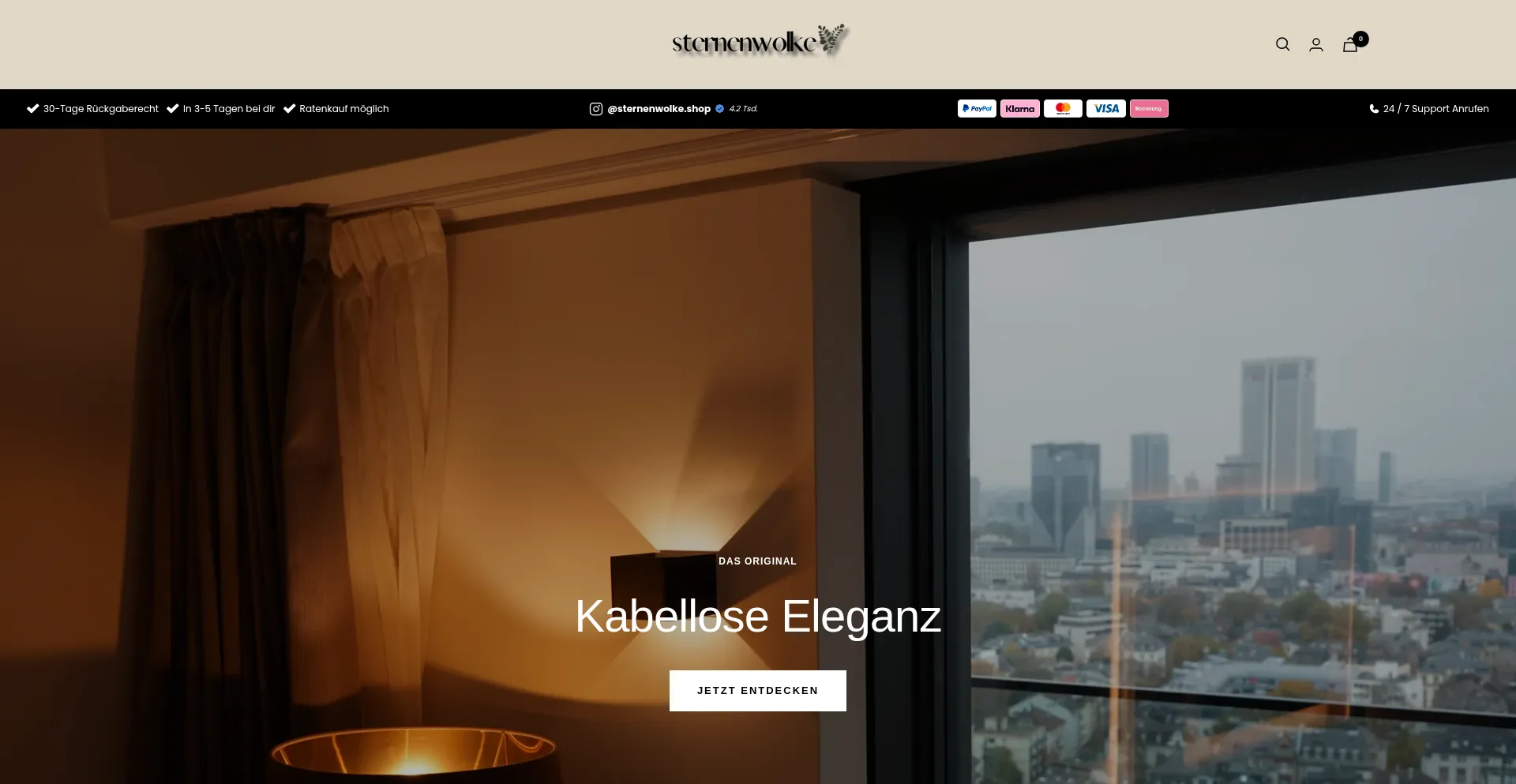 Website screenshot of Sternen-wolke.de
