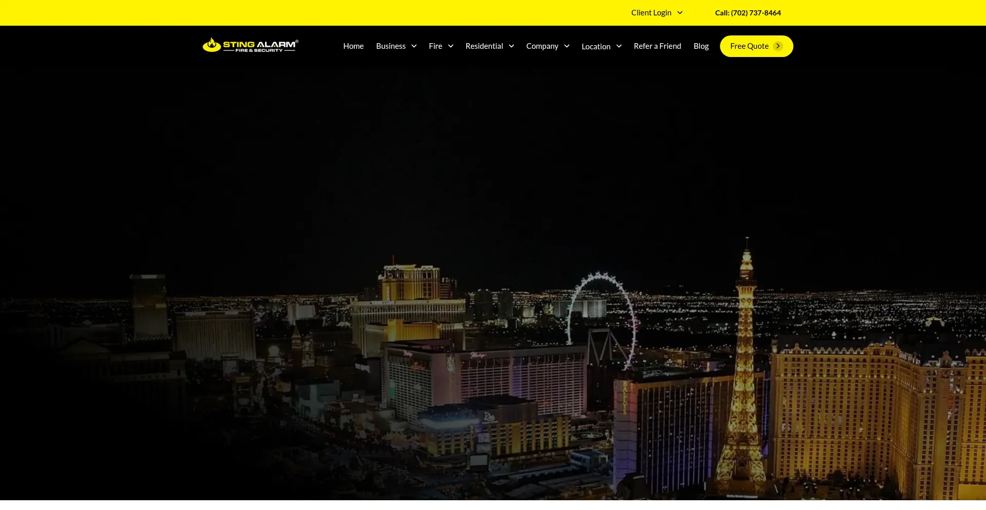 Website screenshot of Stingalarm.com