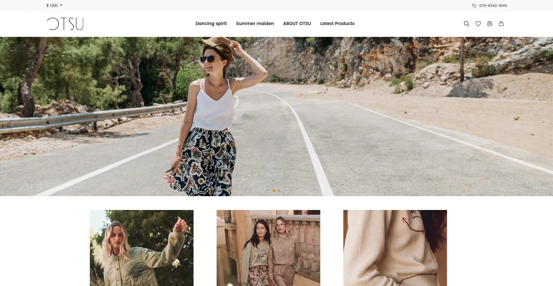 Website screenshot of Store.otsuyusuke.com
