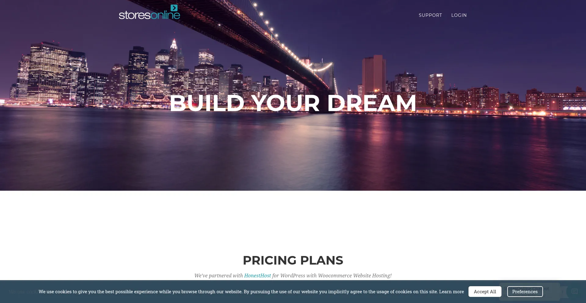Website screenshot of Storesonline.com
