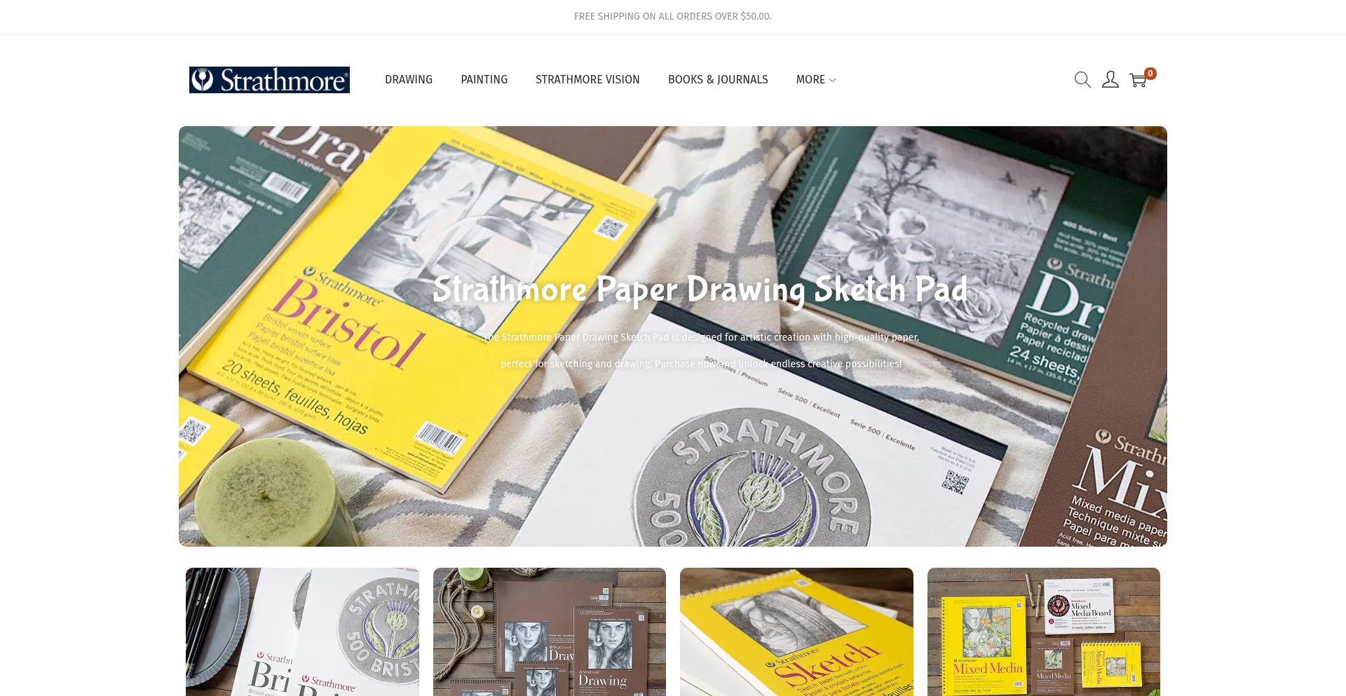 Website screenshot of Strathmorepaperart.com