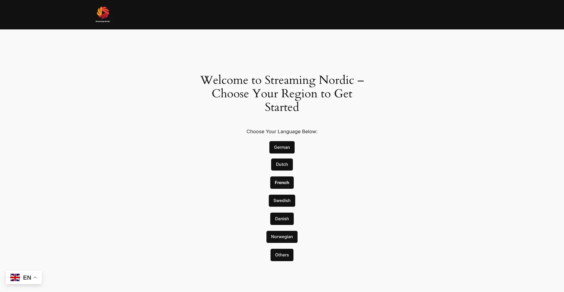 Website screenshot of Streaming-nordic.shop
