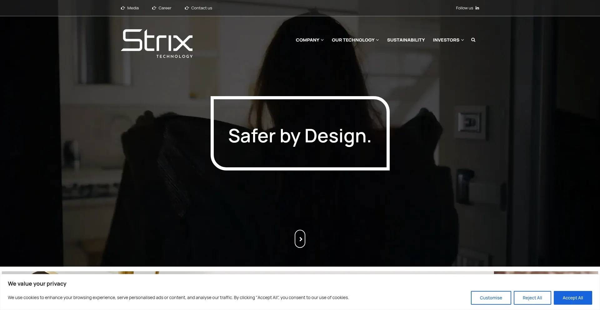 Website screenshot of Strix.com