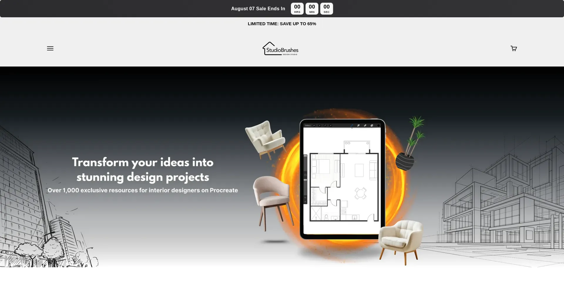 Website screenshot of Studiobrushes.com