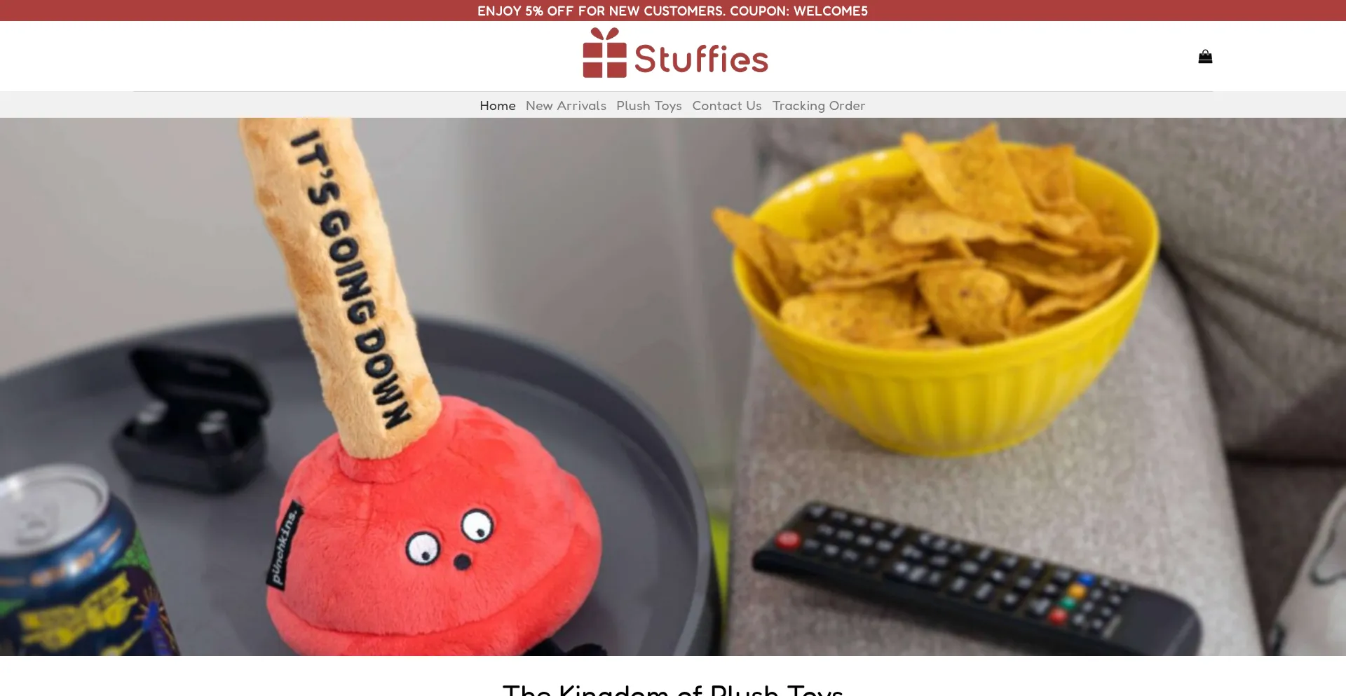 Website screenshot of Stuffies.store