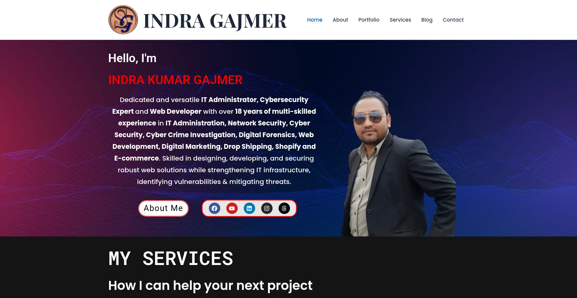 Website screenshot of Subashgajmer.com