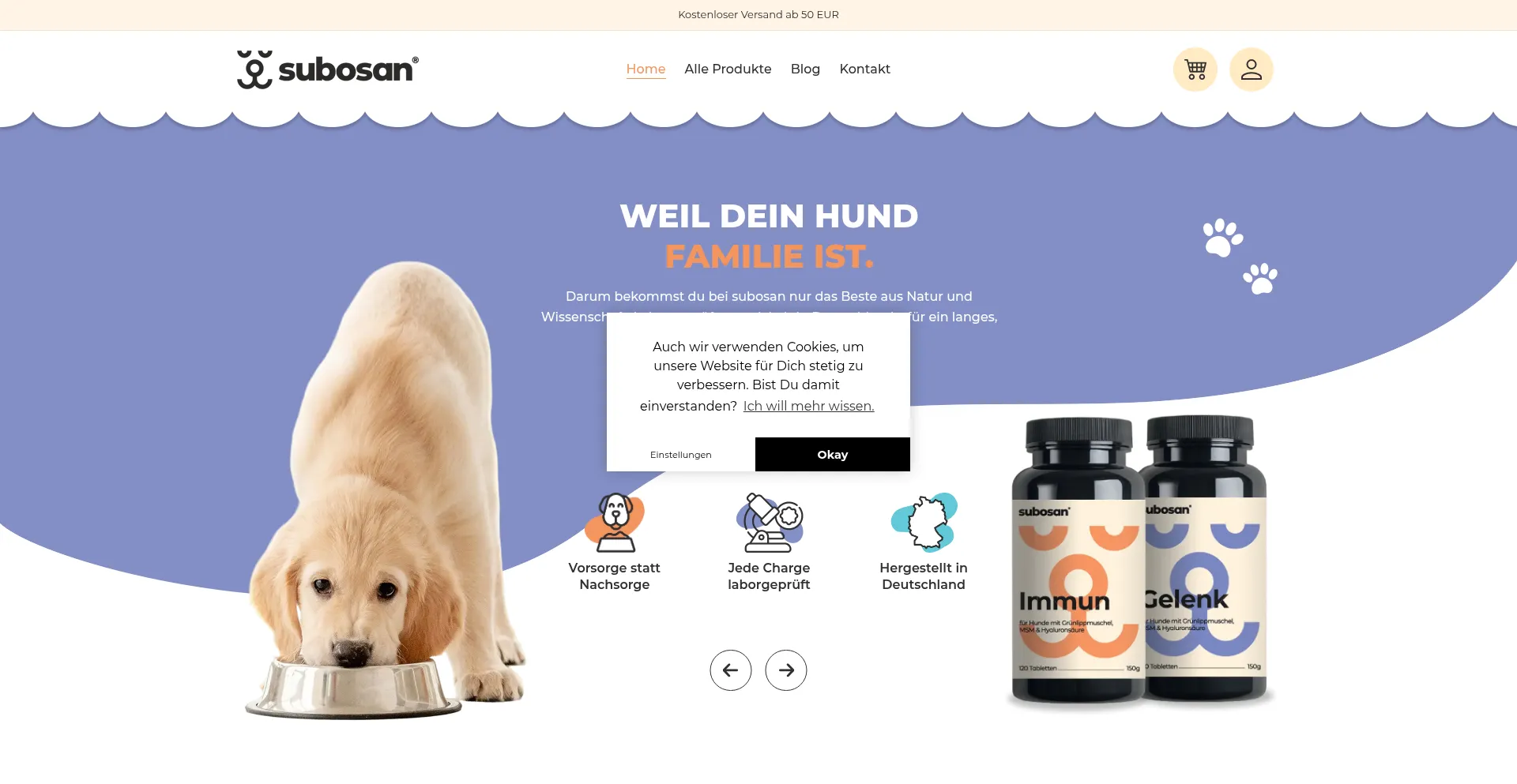 Website screenshot of Subosan.com