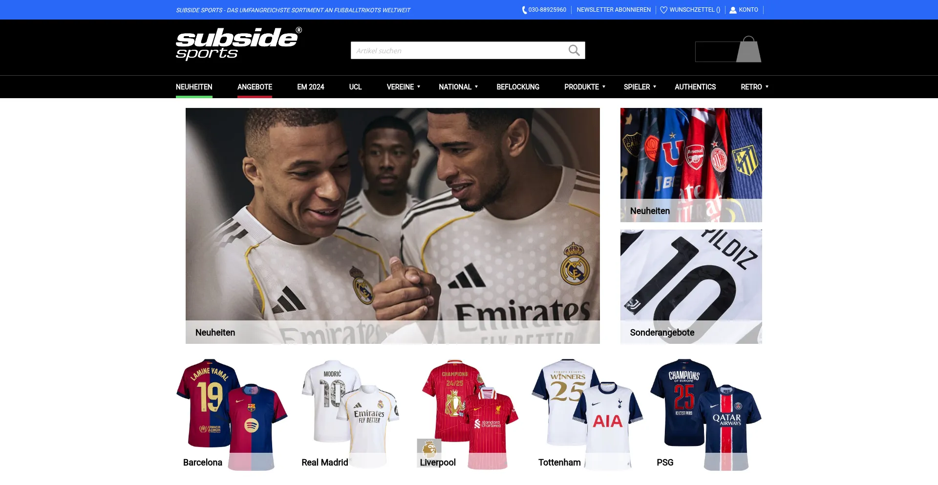Website screenshot of Subsidesports.de