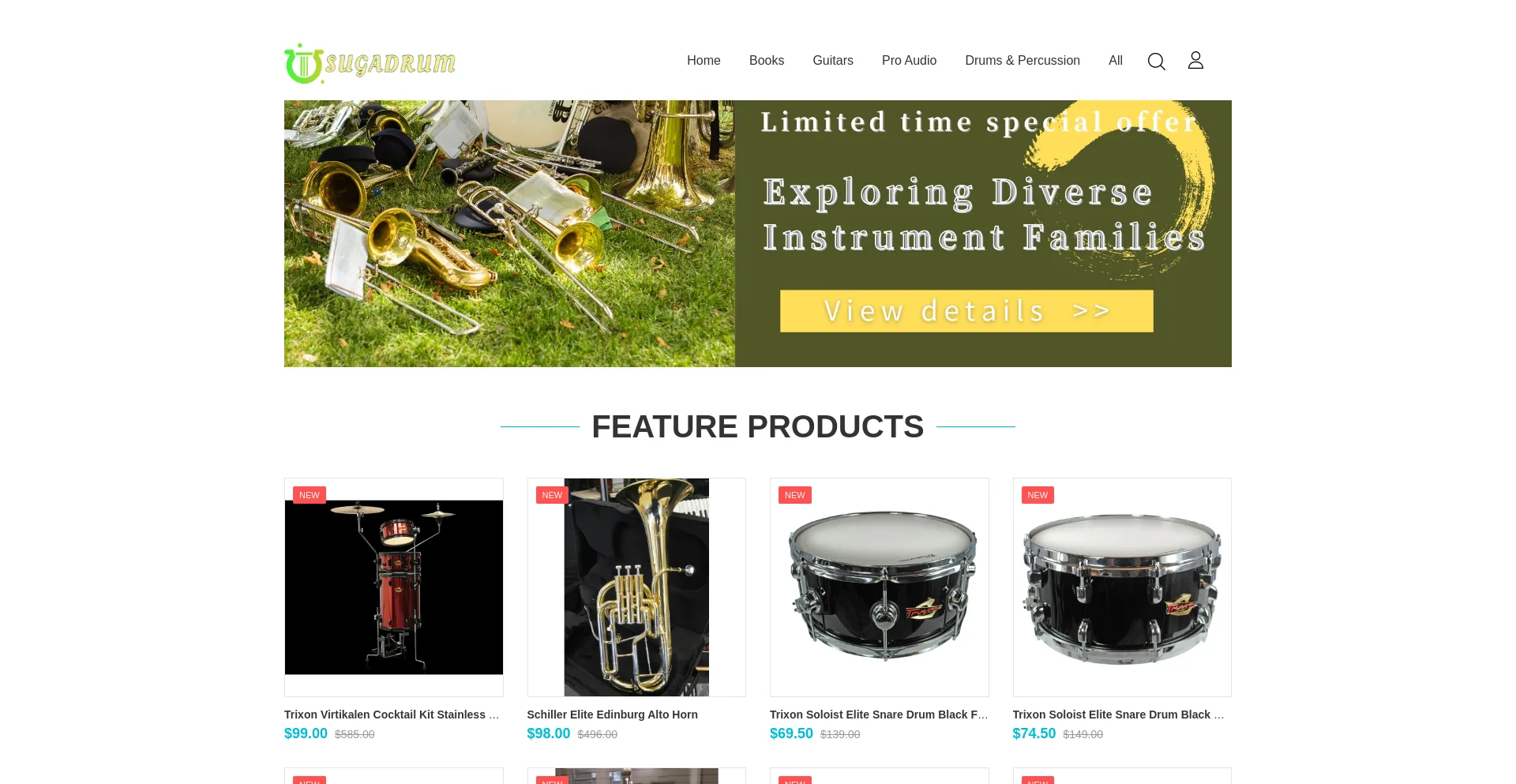 Website screenshot of Sugadrum.com