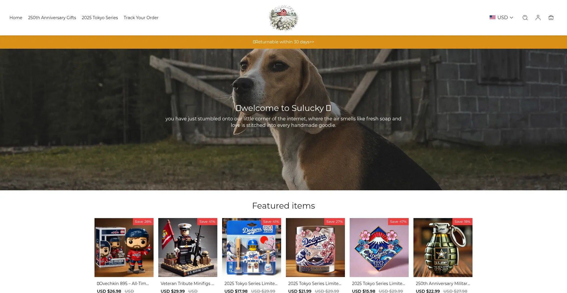 Website screenshot of Sulucky.com