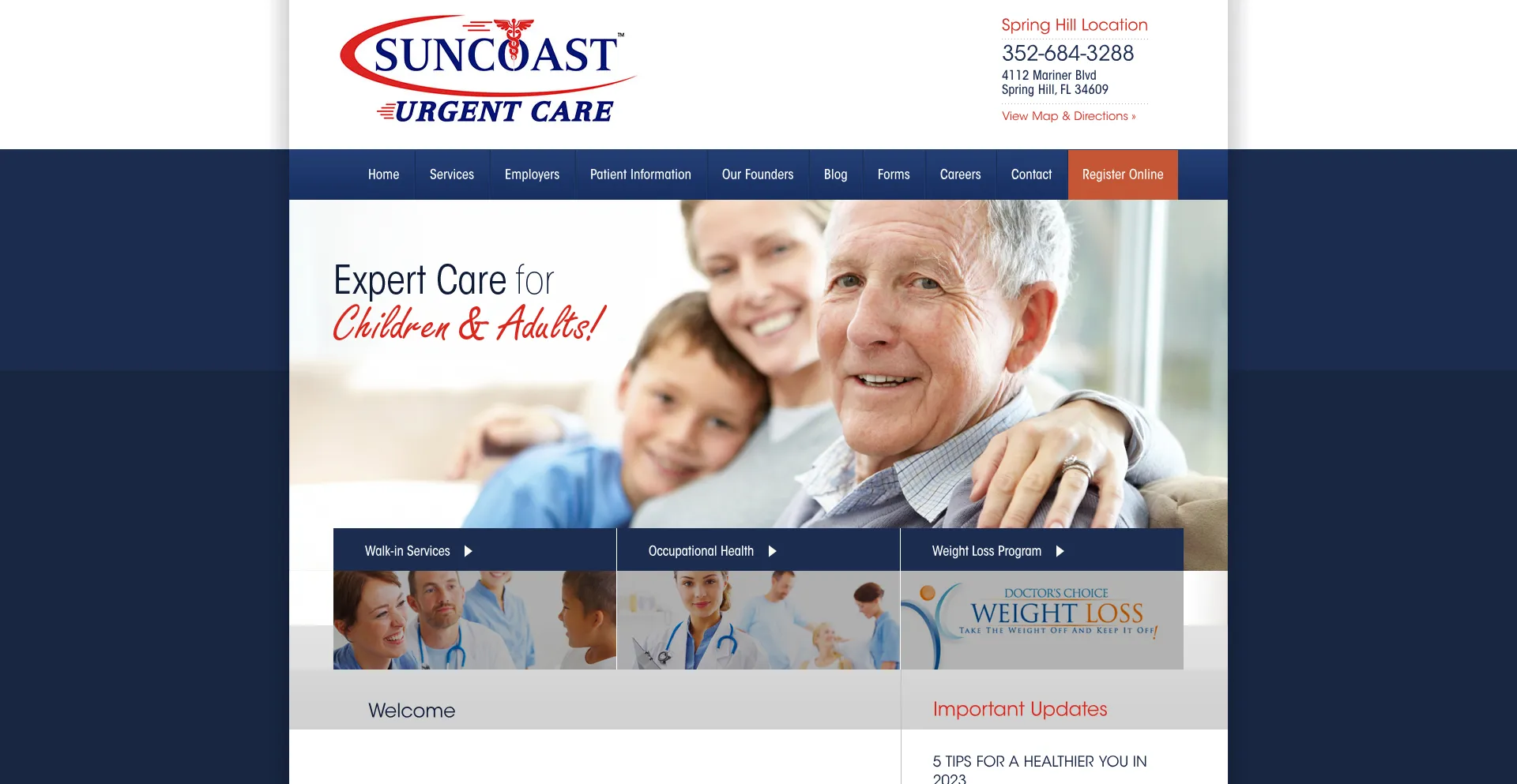 Website screenshot of Suncoastucc.com