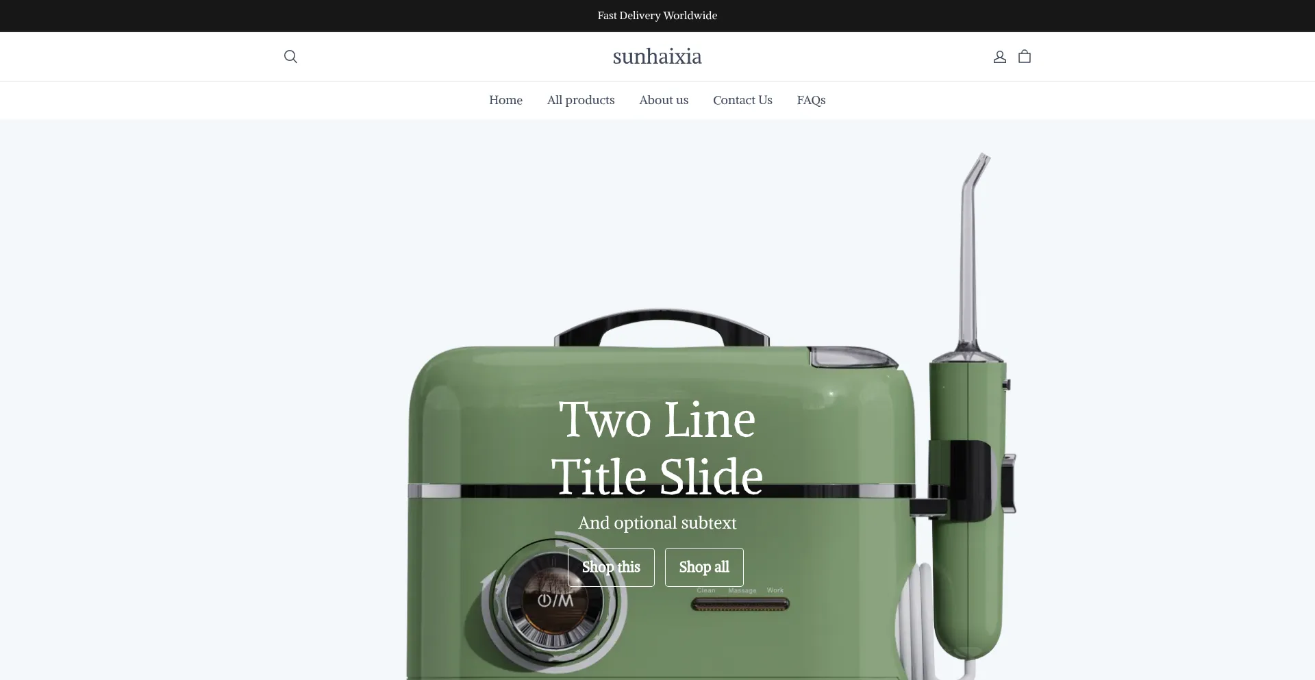 Website screenshot of Sunhaixia.com