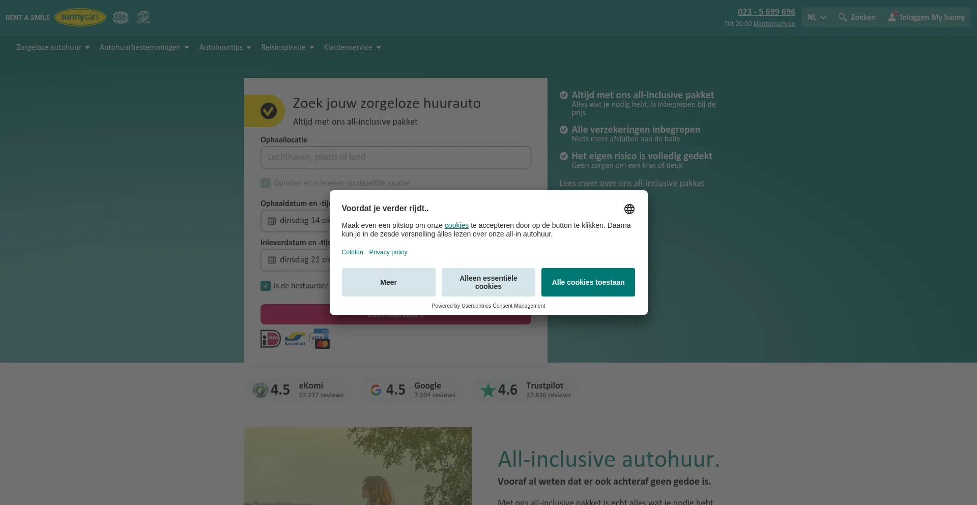 Sunnycars.nl Screenshot