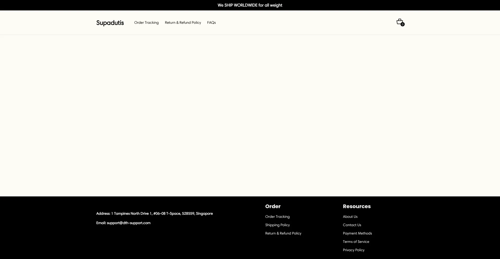 Website screenshot of Supadutis.com